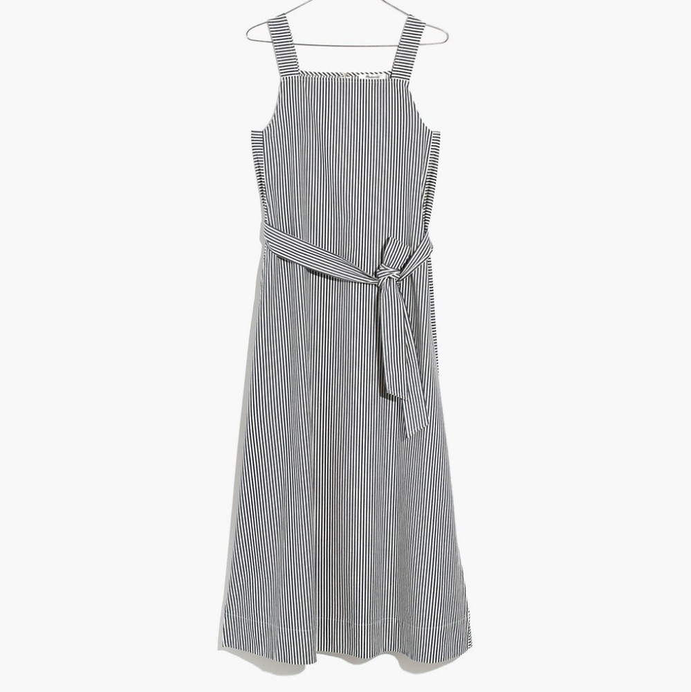 Madewell Apron Tie-Waist Striped Dress